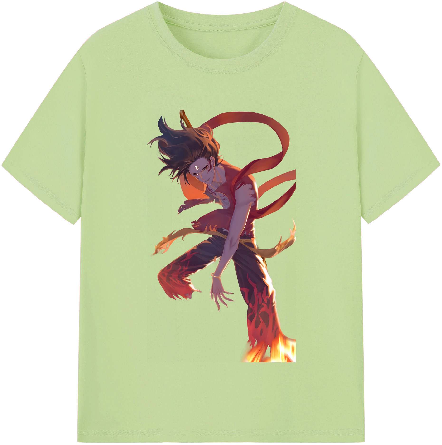 （画像用） Ne Zha 2 ナタ 魔童の大暴れ 綿100％半袖Tシャツ（フロントプリント）